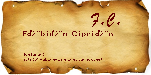 Fábián Ciprián névjegykártya